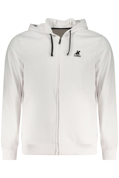 US GRAND Herren-Sweatshirt mit Reißverschluss, weiß