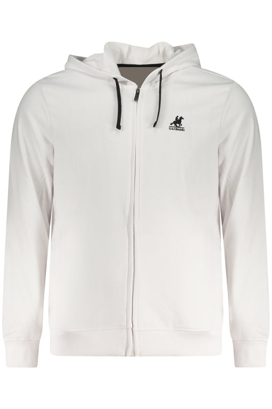 US GRAND Herren-Sweatshirt mit Reißverschluss, weiß