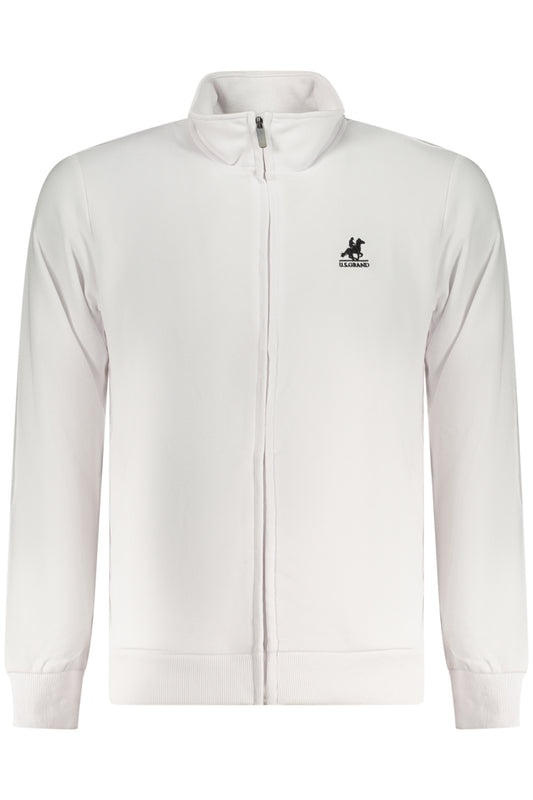 US GRAND Herren-Sweatshirt mit Reißverschluss, weiß