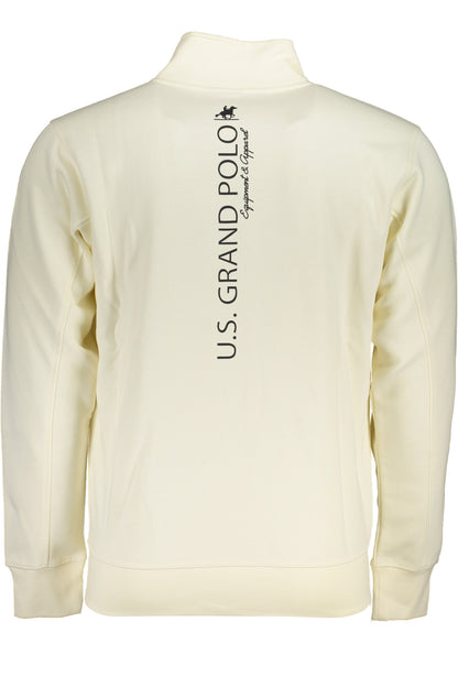 US GRAND Herren-Sweatshirt mit Reißverschluss, weiß