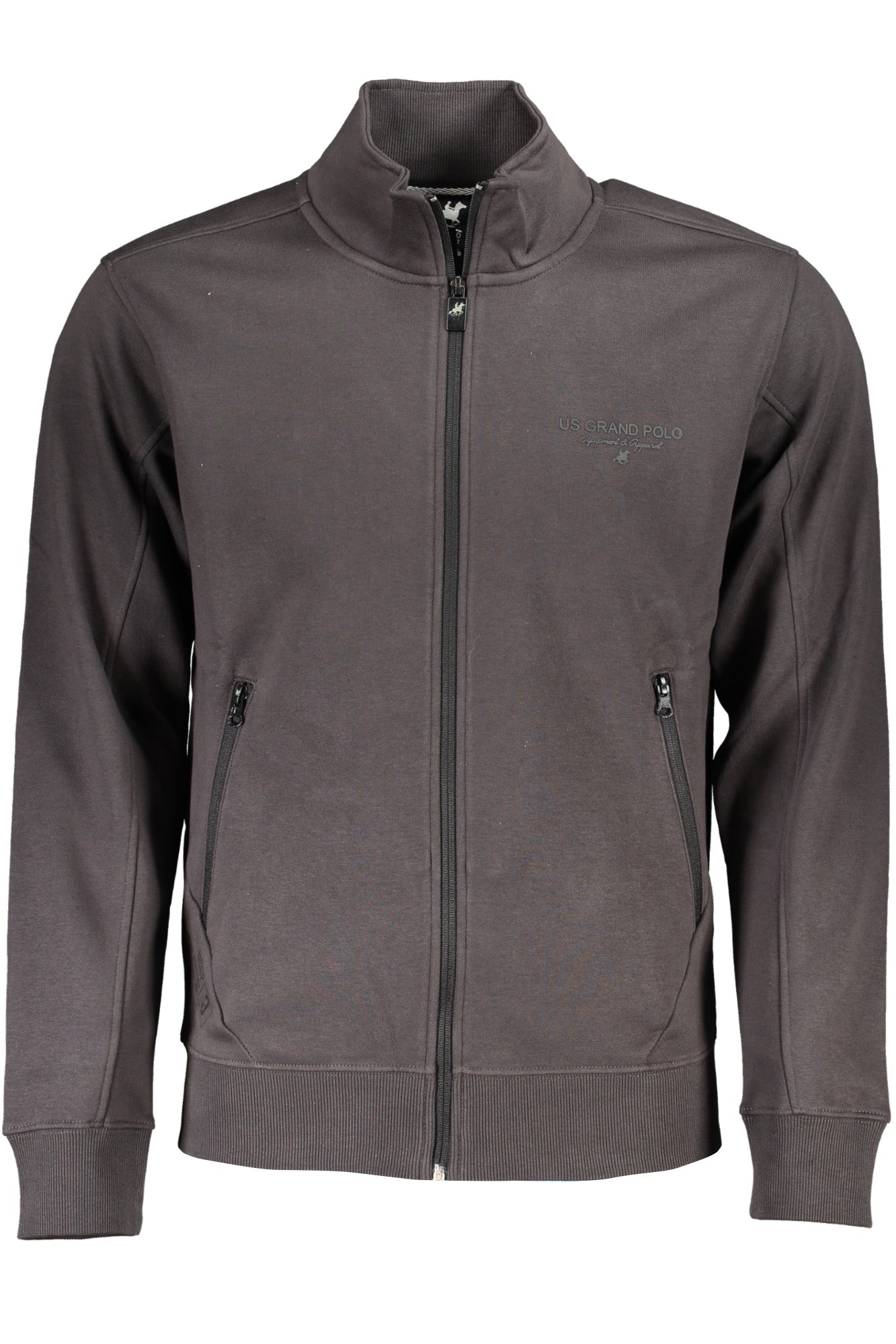 US GRAND Herren-Sweatshirt mit Reißverschluss, grau
