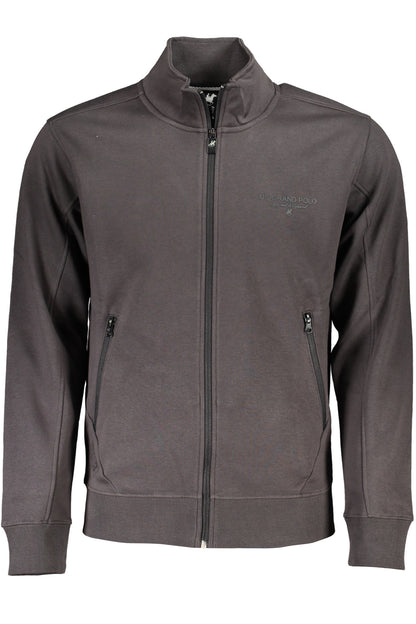 US GRAND Herren-Sweatshirt mit Reißverschluss, grau