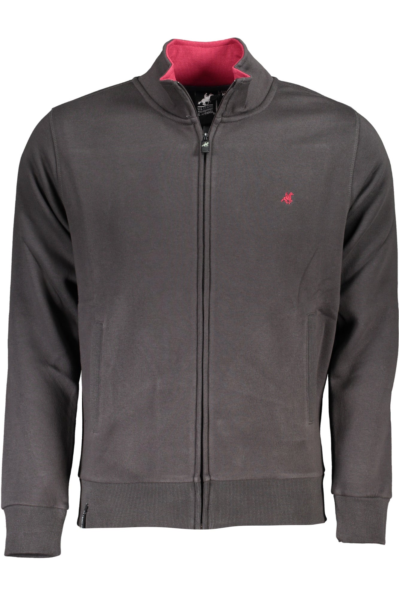 US GRAND Herren-Sweatshirt mit Reißverschluss, grau