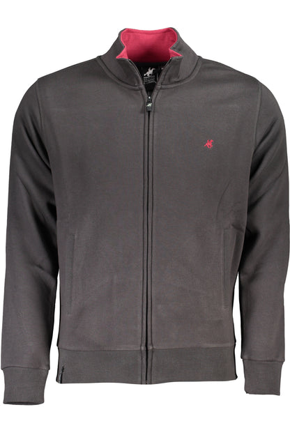 US GRAND Herren-Sweatshirt mit Reißverschluss, grau