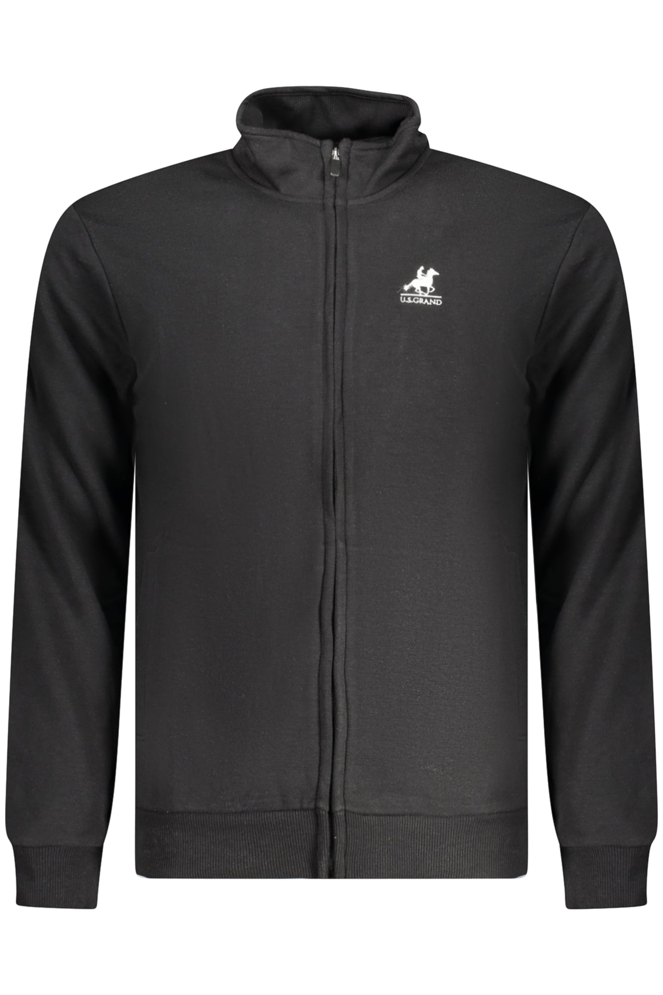 US GRAND Herren-Sweatshirt mit Reißverschluss, schwarz