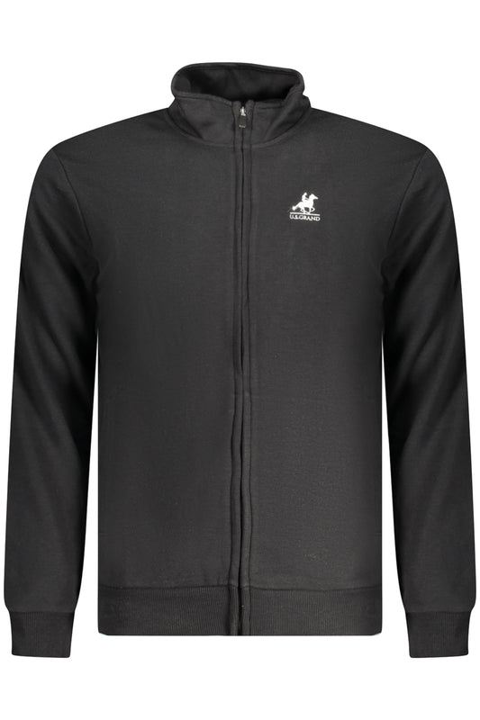 US GRAND Herren-Sweatshirt mit Reißverschluss, schwarz