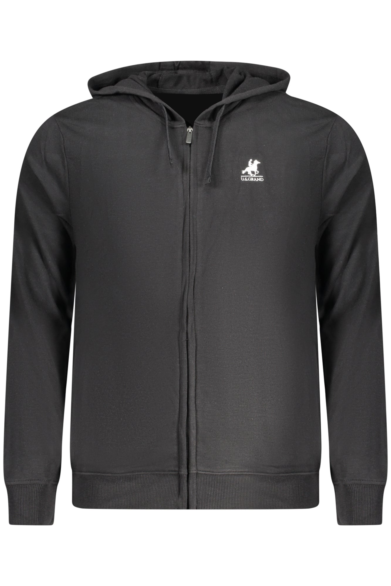 US GRAND Herren-Sweatshirt mit Reißverschluss, schwarz