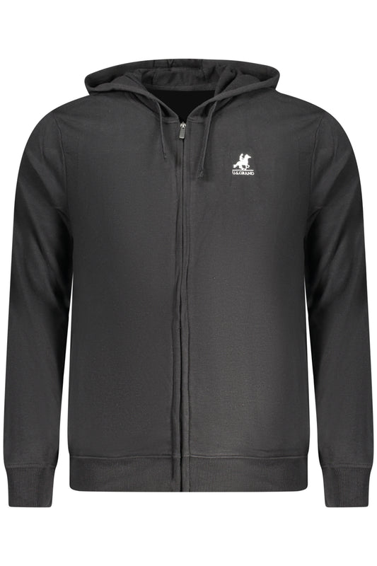 US GRAND Herren-Sweatshirt mit Reißverschluss, schwarz