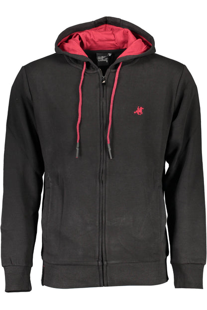 US GRAND Herren-Sweatshirt mit Reißverschluss, schwarz