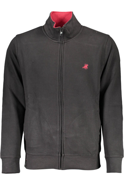 US GRAND Herren-Sweatshirt mit Reißverschluss, schwarz