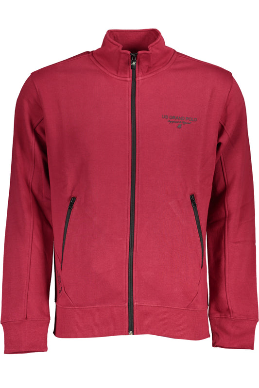 US GRAND RED Herren-Sweatshirt mit Reißverschluss