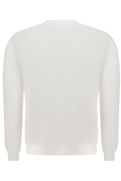 US GRAND Herren-Sweatshirt mit Reißverschluss, weiß