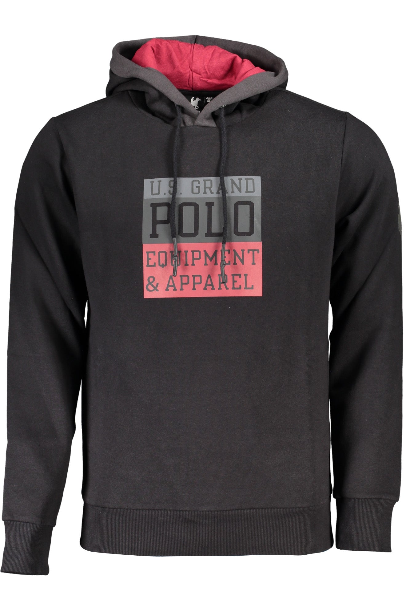 US GRAND Herren-Sweatshirt mit Reißverschluss, schwarz
