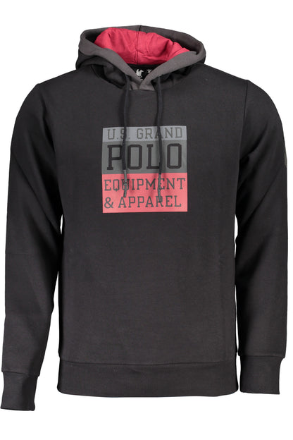 US GRAND Herren-Sweatshirt mit Reißverschluss, schwarz