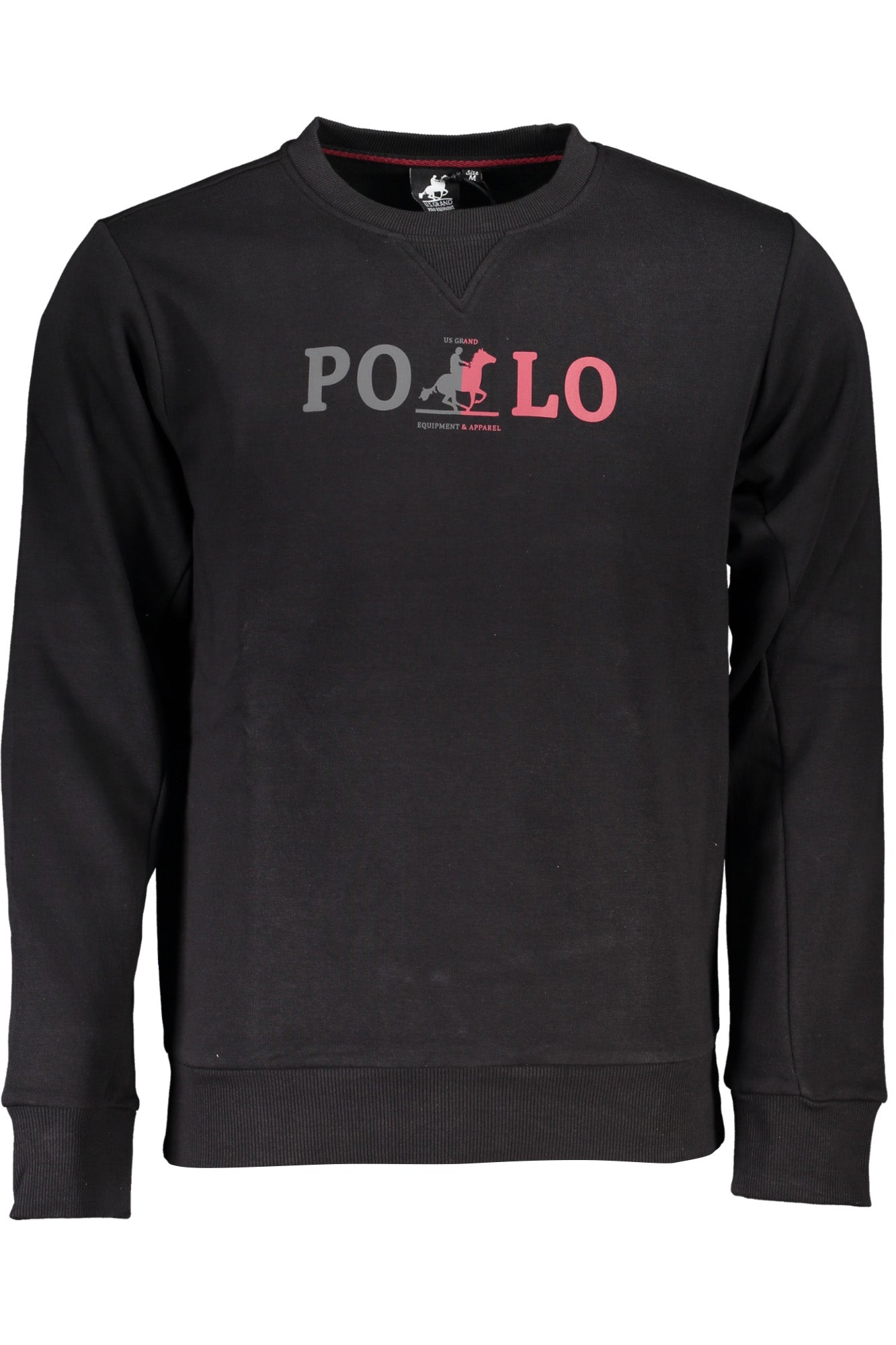 US GRAND Herren-Sweatshirt mit Reißverschluss, schwarz