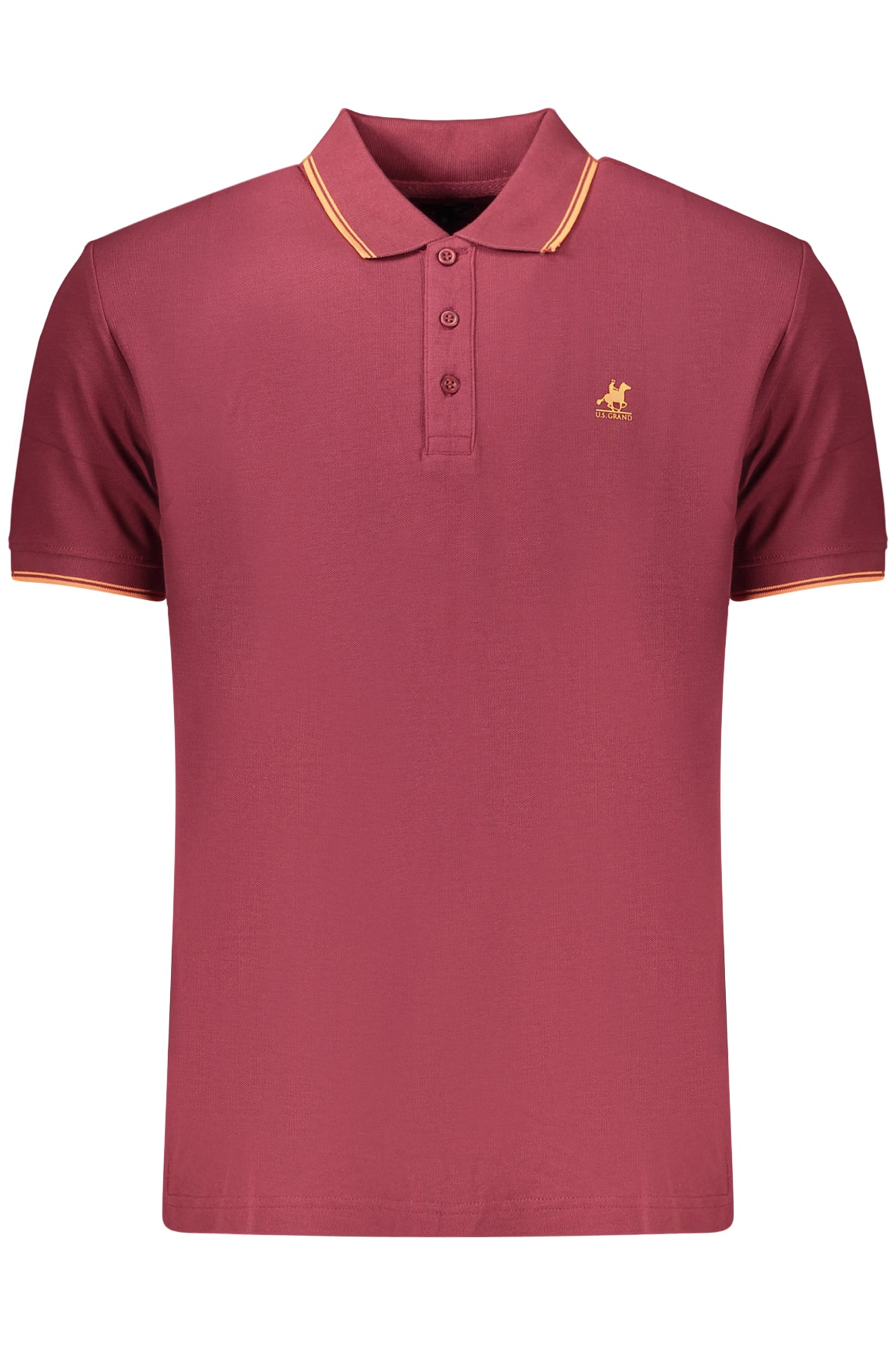US GRAND Herren-Poloshirt mit kurzen Ärmeln, Rot