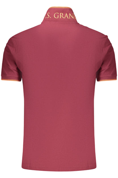 US GRAND Herren-Poloshirt mit kurzen Ärmeln, Rot