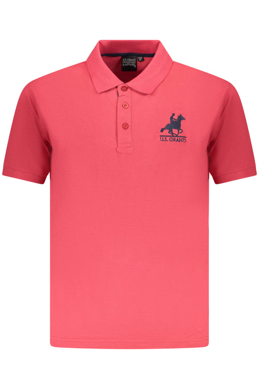 US GRAND Herren-Poloshirt mit kurzen Ärmeln, Rot