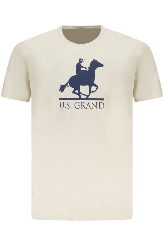 US GRAND Herren-T-Shirt mit kurzen Ärmeln, beige