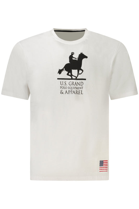 US GRAND Herren-T-Shirt mit kurzen Ärmeln, weiß