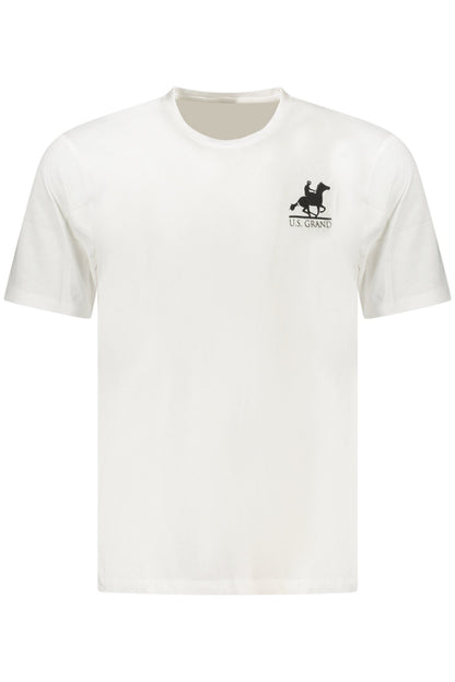 US GRAND Herren-T-Shirt mit kurzen Ärmeln, weiß