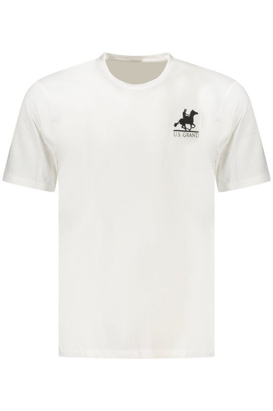 US GRAND Herren-T-Shirt mit kurzen Ärmeln, weiß