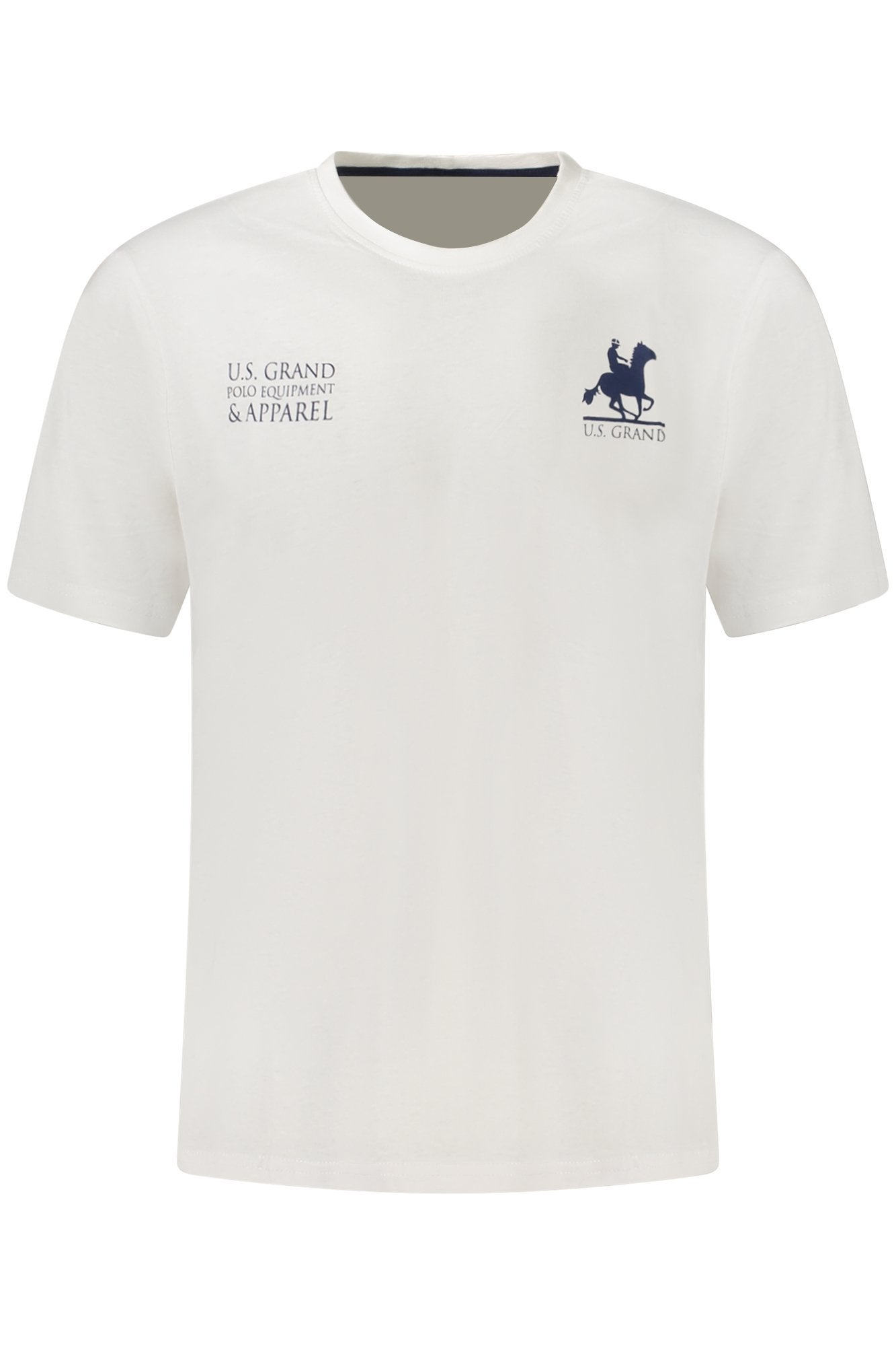 US GRAND Herren-T-Shirt mit kurzen Ärmeln, weiß
