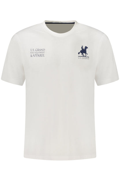 US GRAND Herren-T-Shirt mit kurzen Ärmeln, weiß