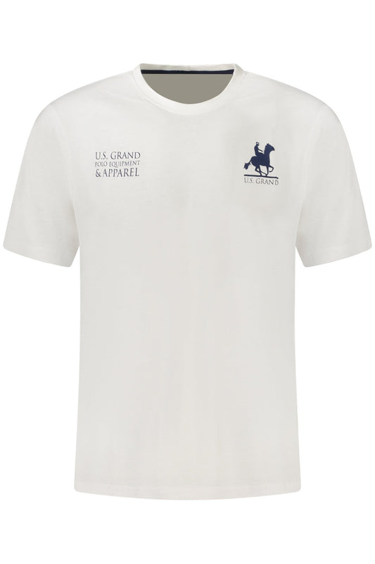 US GRAND Herren-T-Shirt mit kurzen Ärmeln, weiß
