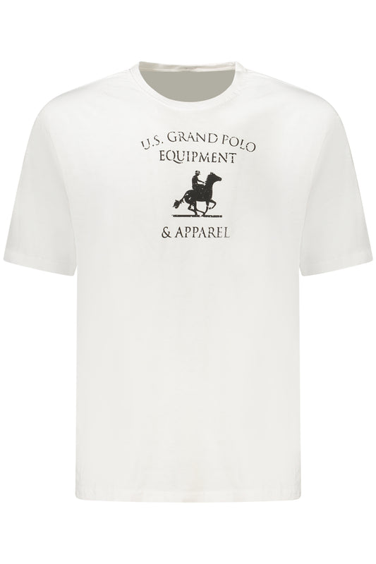 US GRAND Herren-T-Shirt mit kurzen Ärmeln, weiß