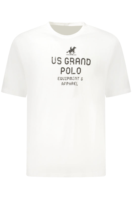 US GRAND Herren-T-Shirt mit kurzen Ärmeln, weiß