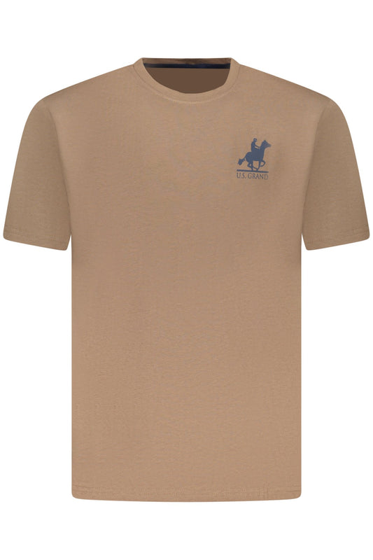US GRAND Herren-T-Shirt mit kurzen Ärmeln, braun