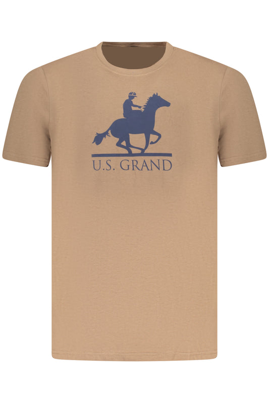 US GRAND Herren-T-Shirt mit kurzen Ärmeln, braun