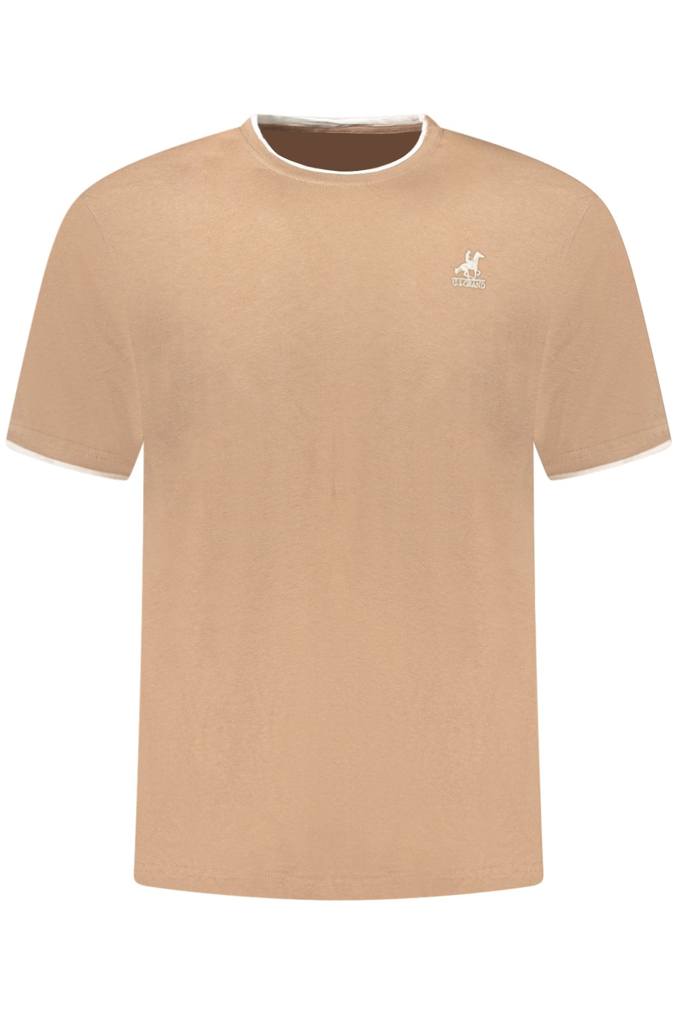 US GRAND Herren-T-Shirt mit kurzen Ärmeln, braun