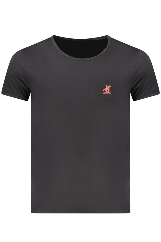 US GRAND Herren-T-Shirt, schwarz, kurzärmelig