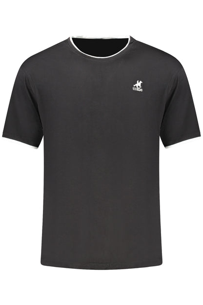 US GRAND Herren-T-Shirt, schwarz, kurzärmelig