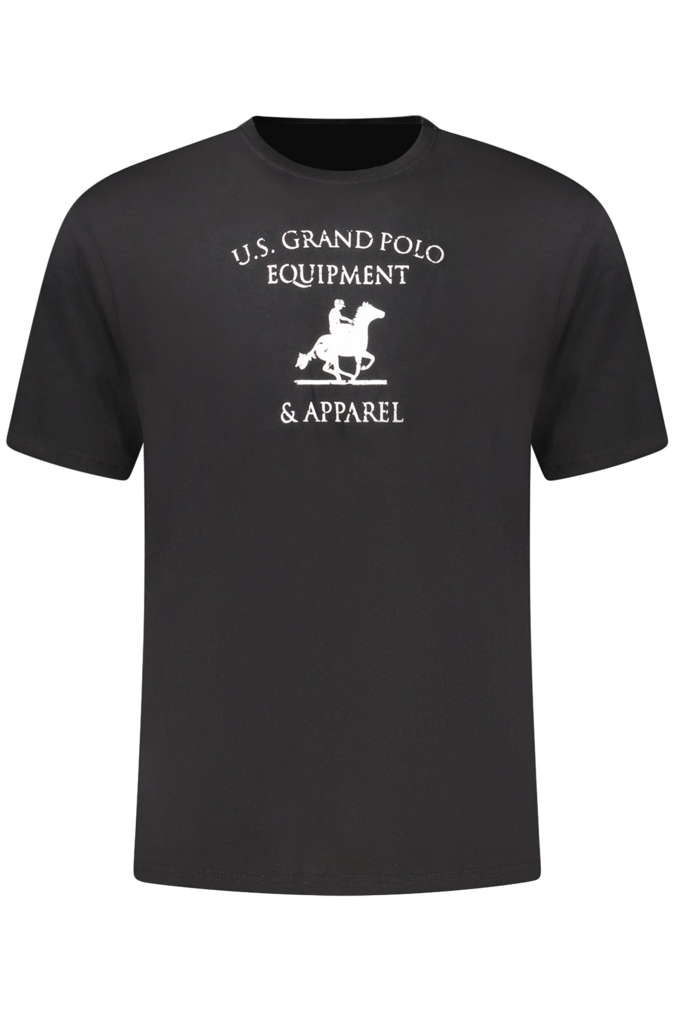 US GRAND Herren-T-Shirt, schwarz, kurzärmelig