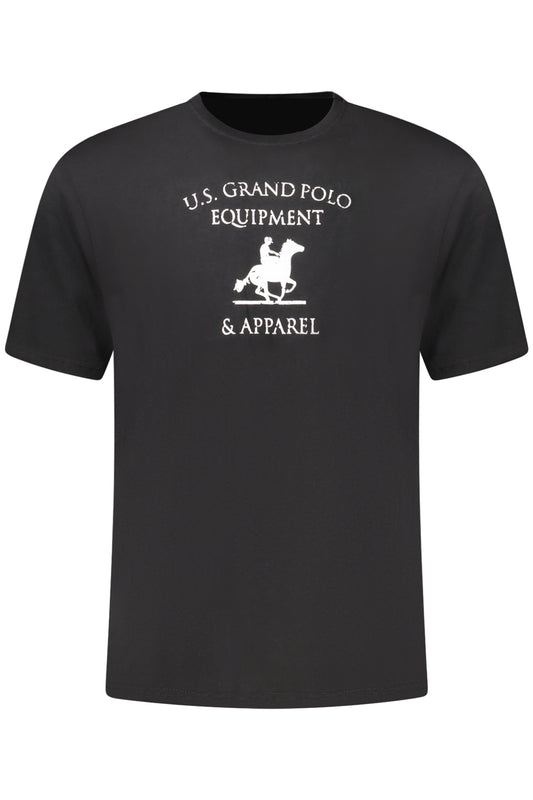 US GRAND Herren-T-Shirt, schwarz, kurzärmelig
