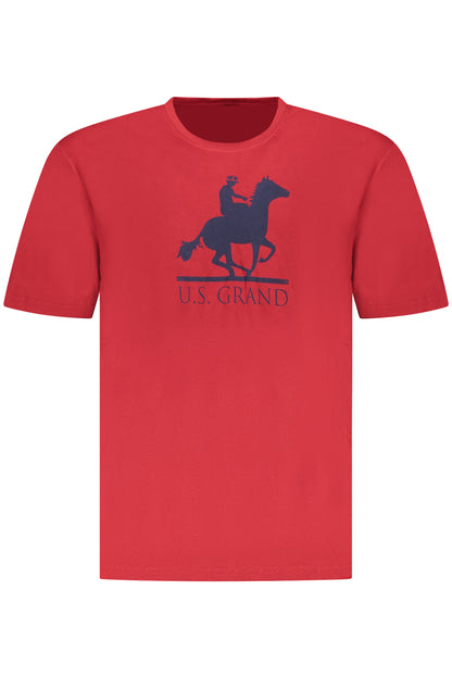 US GRAND Herren-T-Shirt mit kurzen Ärmeln, rot