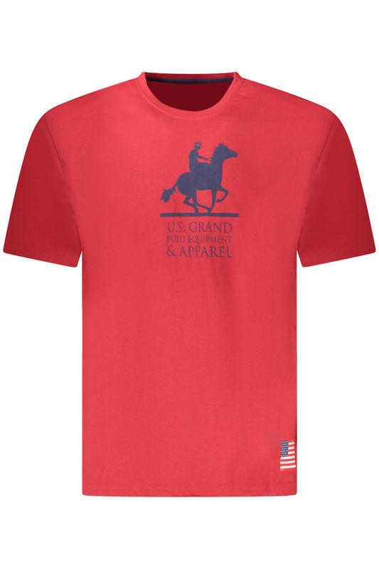 US GRAND Herren-T-Shirt mit kurzen Ärmeln, rot