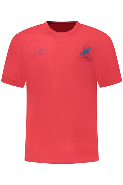 US GRAND Herren-T-Shirt mit kurzen Ärmeln, rot