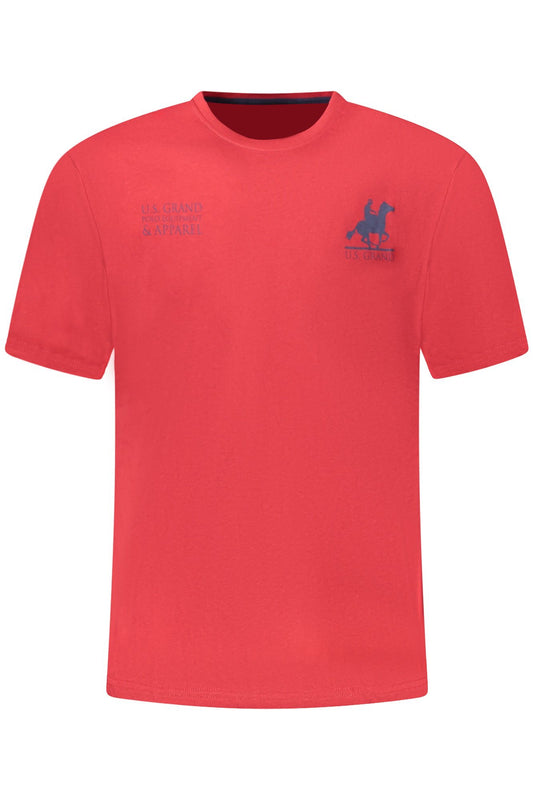 US GRAND Herren-T-Shirt mit kurzen Ärmeln, rot