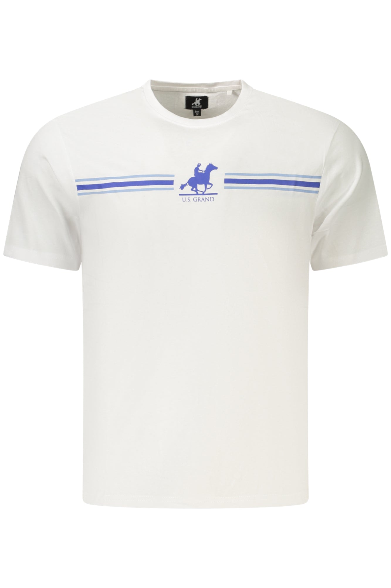 US GRAND Herren-T-Shirt mit kurzen Ärmeln, weiß