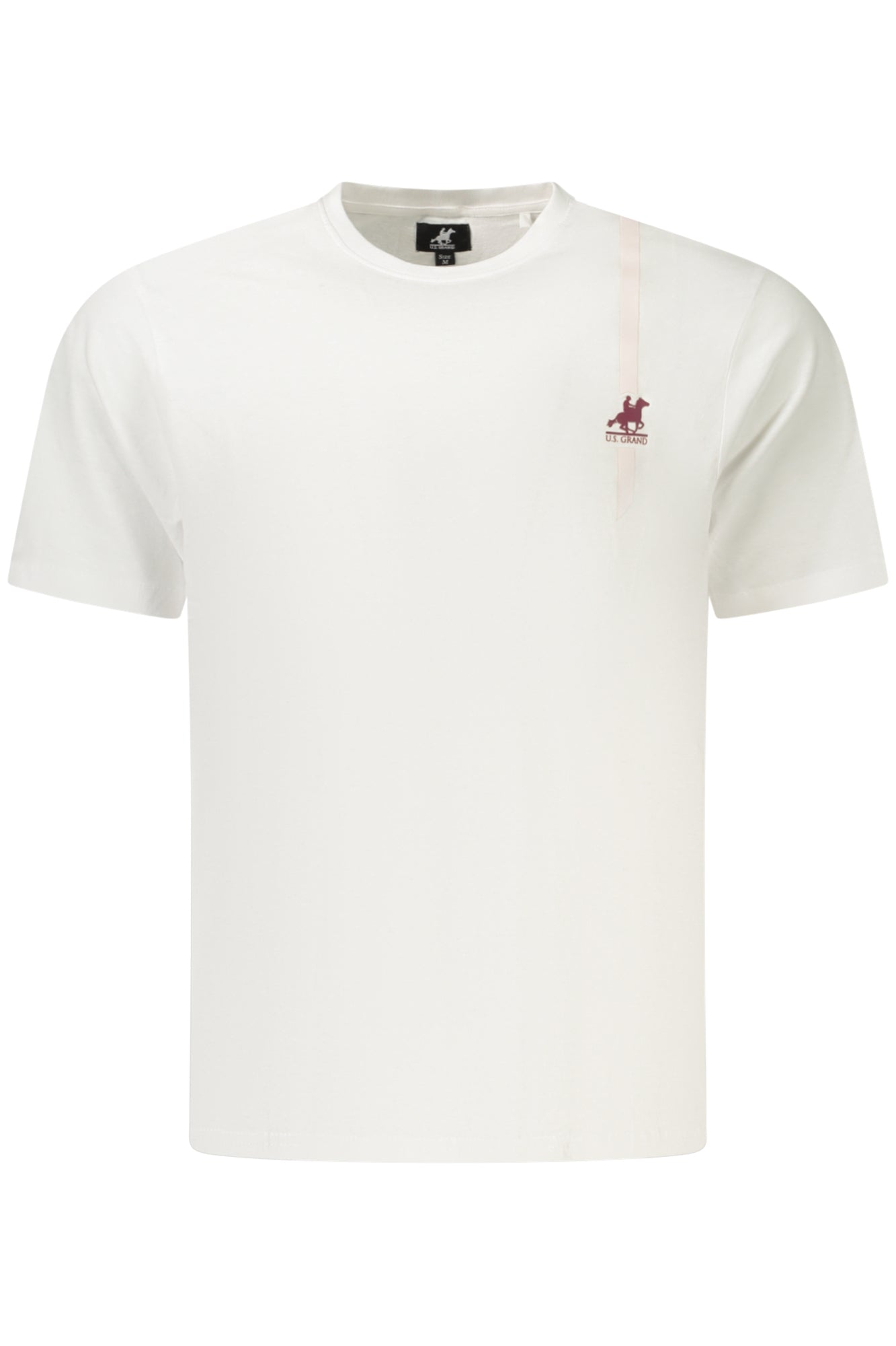 US GRAND Herren-T-Shirt mit kurzen Ärmeln, weiß
