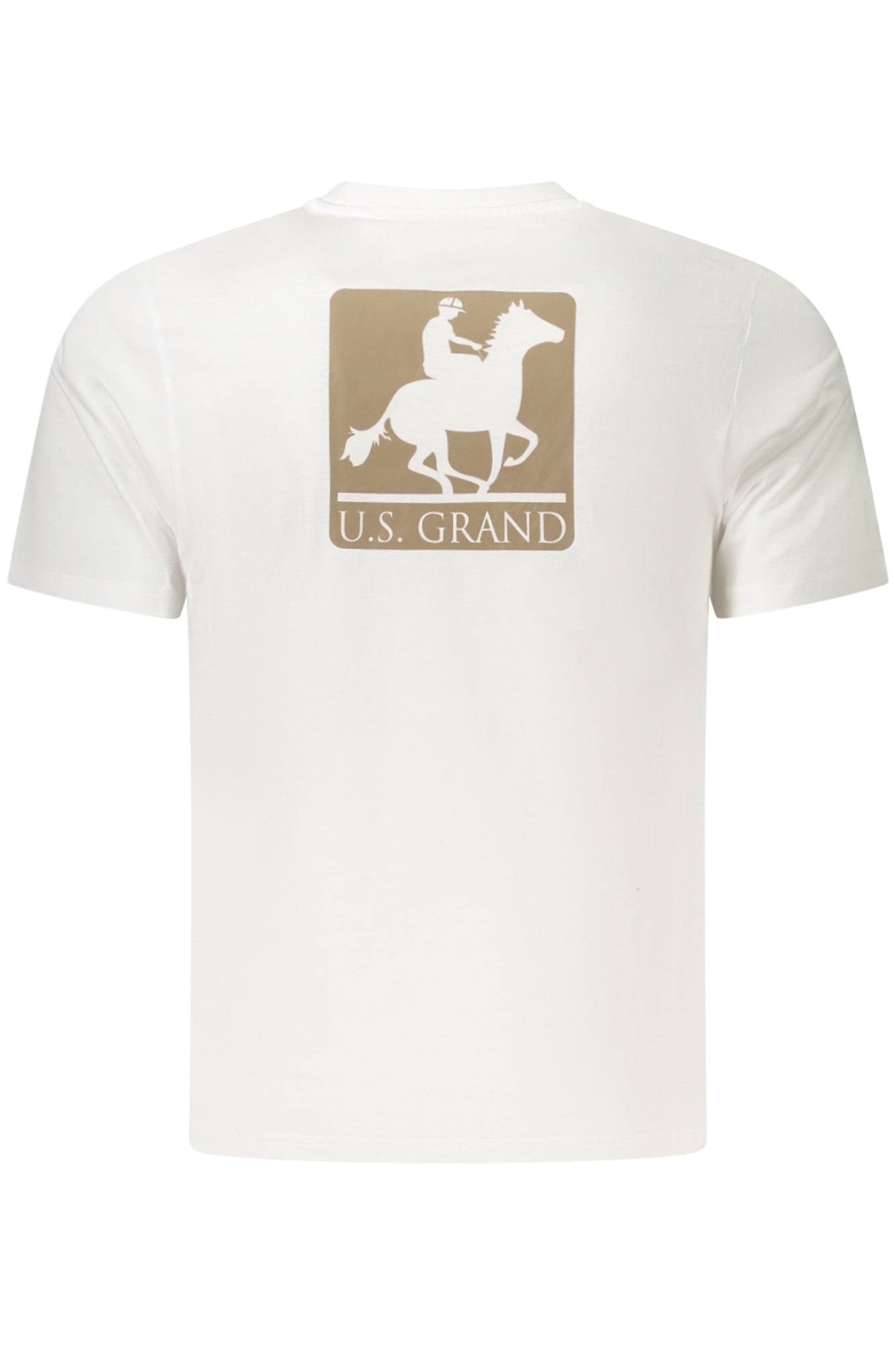 US GRAND Herren-T-Shirt mit kurzen Ärmeln, weiß