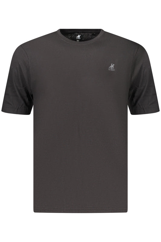 US GRAND Herren-T-Shirt, schwarz, kurzärmelig