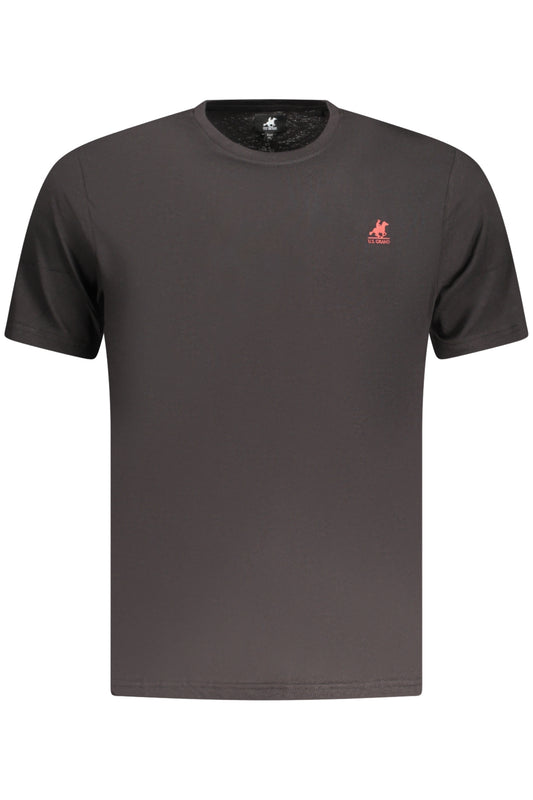 US GRAND Herren-T-Shirt, schwarz, kurzärmelig