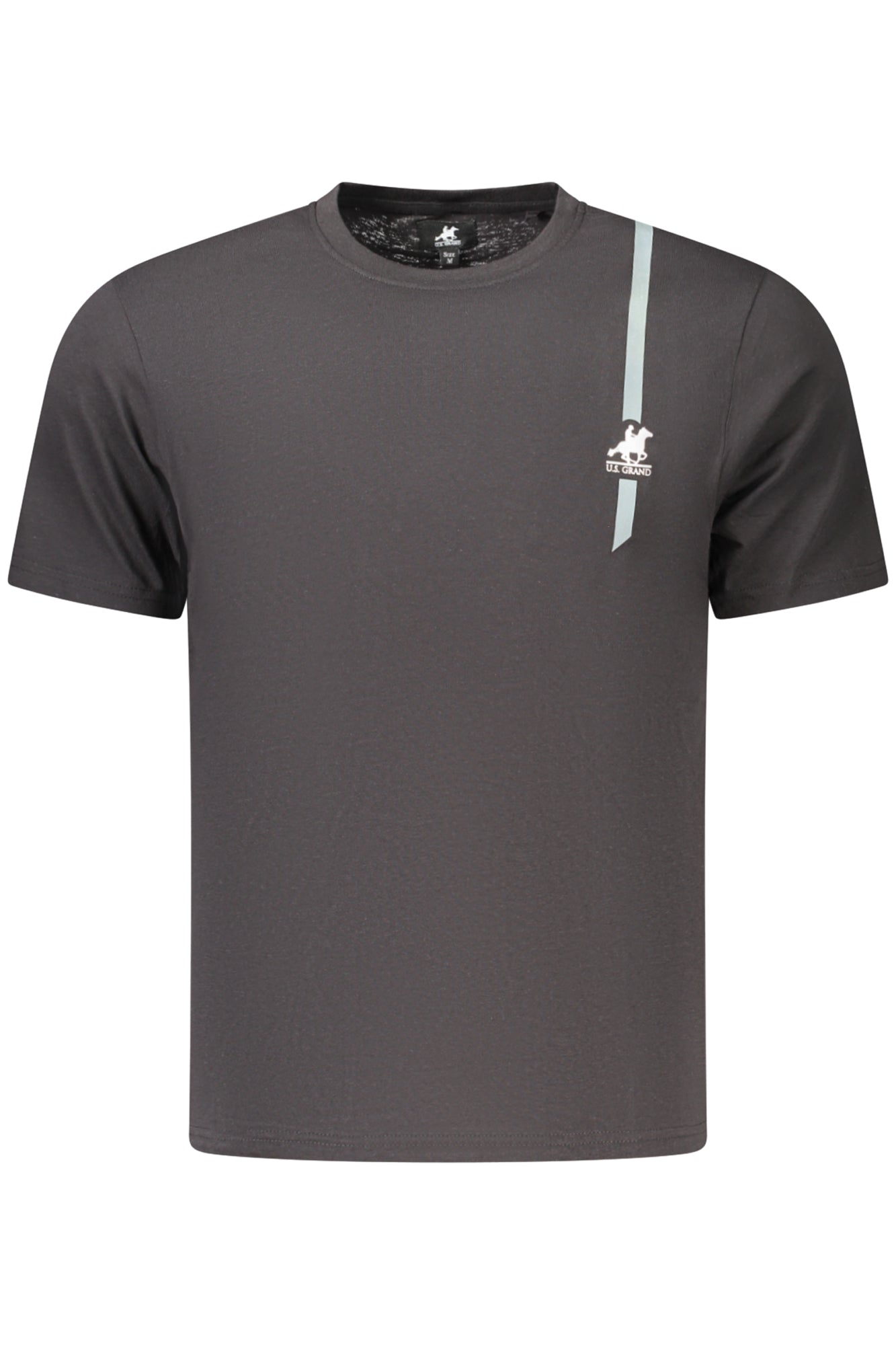 US GRAND Herren-T-Shirt, schwarz, kurzärmelig