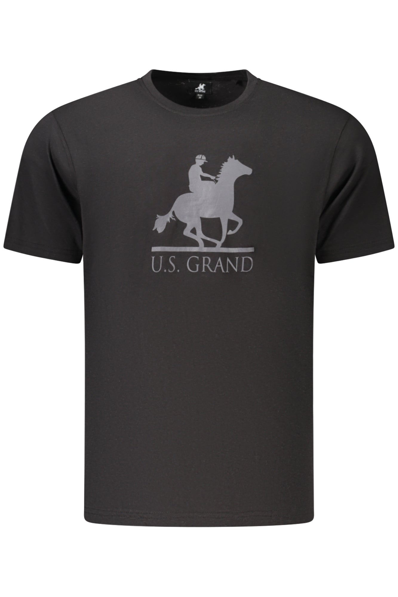 US GRAND Herren-T-Shirt, schwarz, kurzärmelig