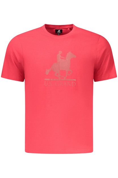 US GRAND Herren-T-Shirt mit kurzen Ärmeln, rot